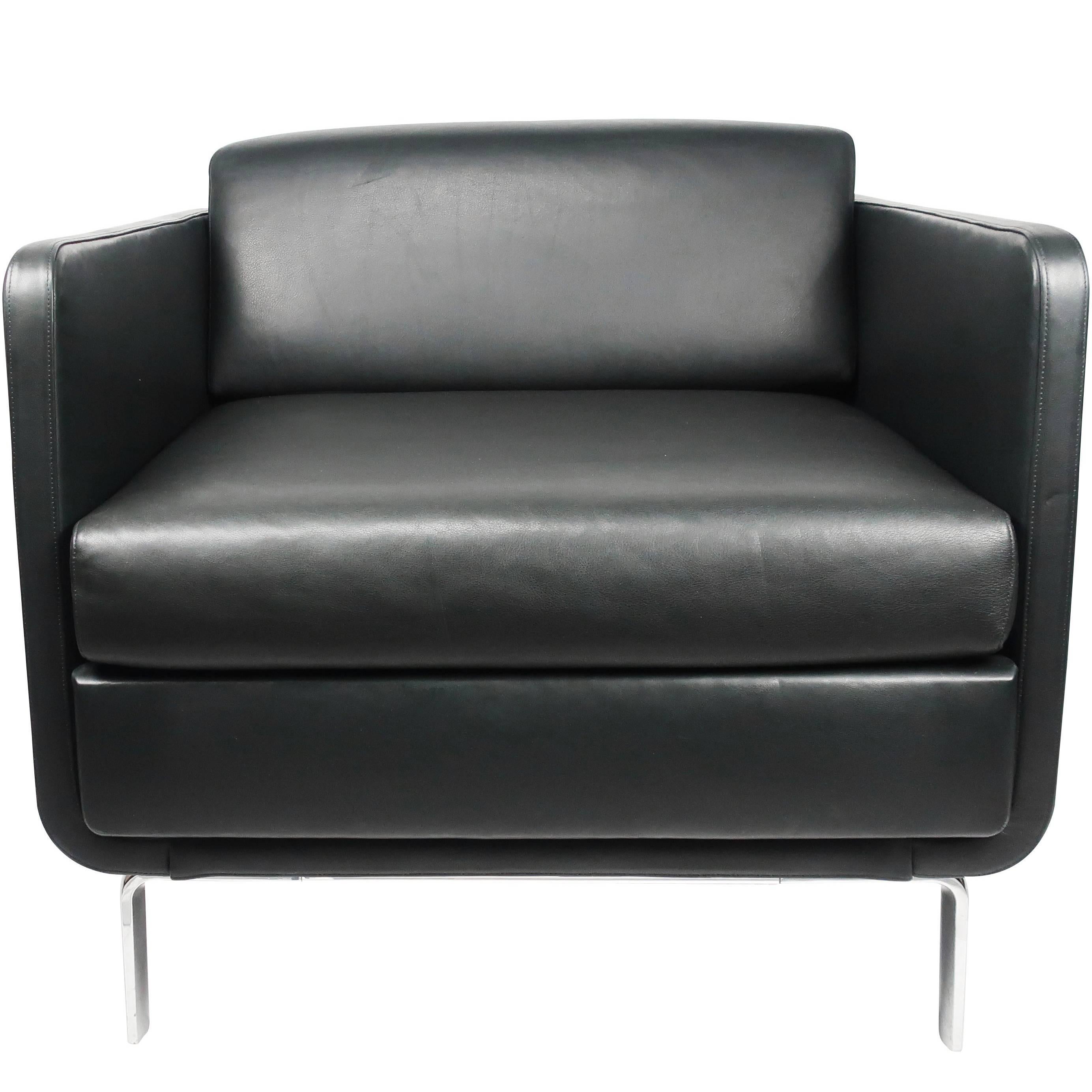 Black Leather Gaia Armchair by Arik Levy for Bernhardt Design