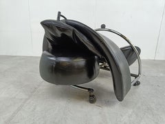 Black Leather Girotonda Lounge Chair by Cassina, 1990s