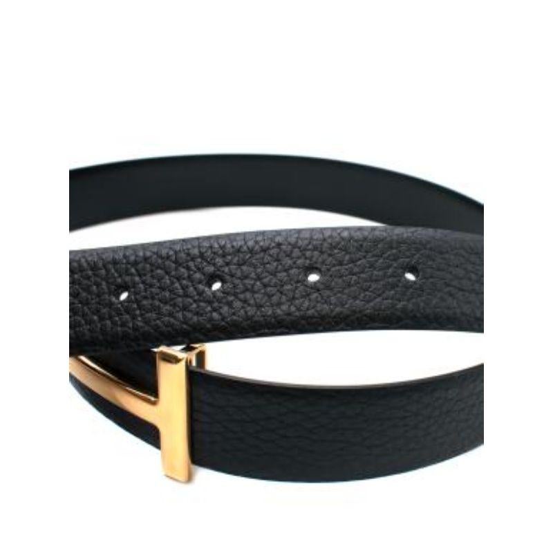 Tom Ford black leather gold-tone metal T Buckle belt 75
 

 - Smooth black leather narrow belt 
 - Gold-tone T bar buckle 
 

 

 Materials
 Leather
 Gold-tone metal
 

 

 PLEASE NOTE, THESE ITEMS ARE PRE-OWNED AND MAY SHOW SIGNS OF BEING STORED