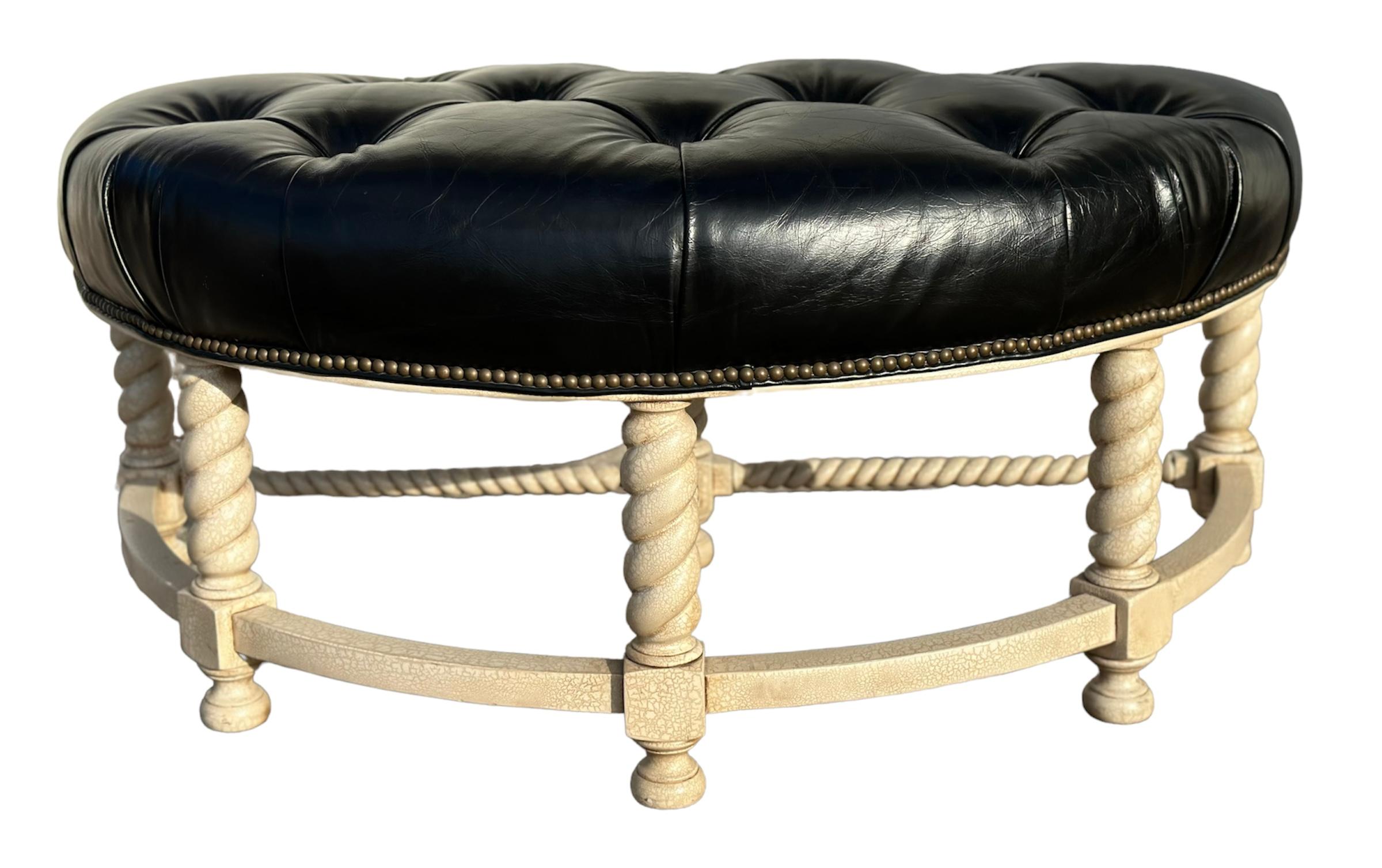 Custom piece, one owner, high quality leather. Light weight on a few spots in which I photographed. Other than that in great shape, nicely worn.