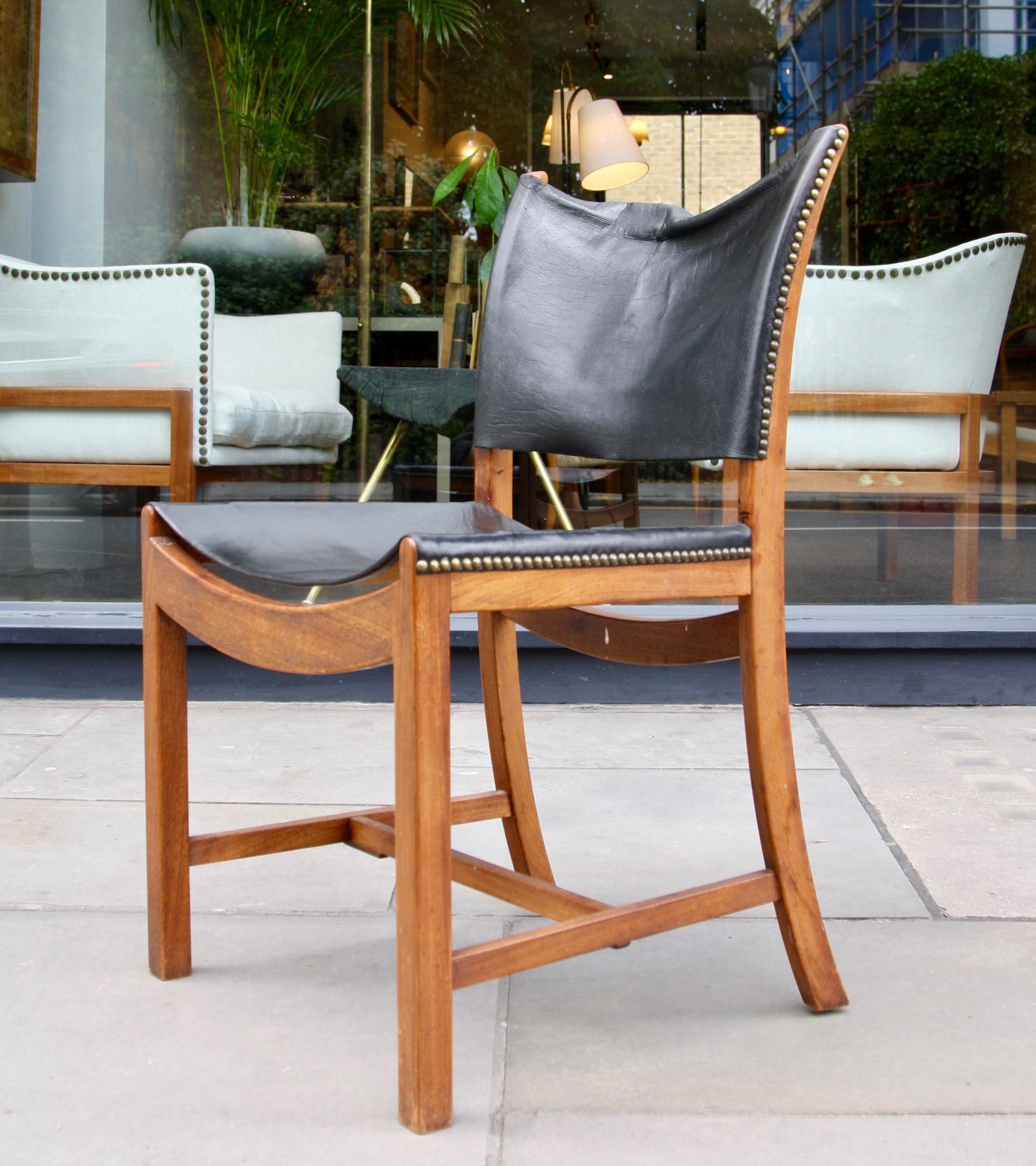 Chaise Hammock en cuir noir, Mogens Voltelen, datant d'environ 1930 en vente 3