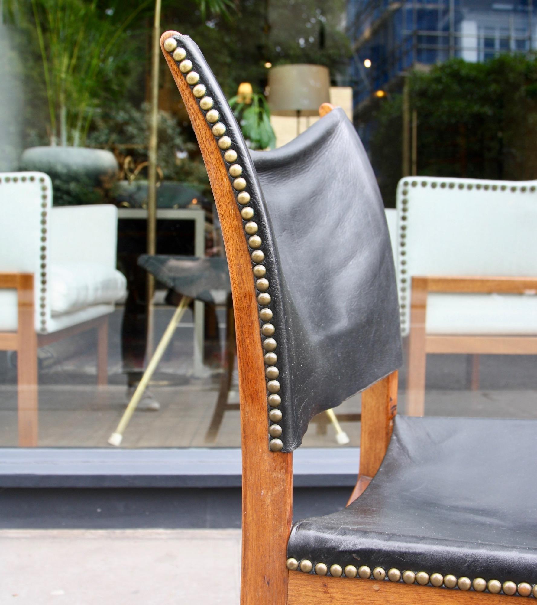 Black Leather Hammock Chair, Mogens Voltelen, circa 1930 For Sale 6