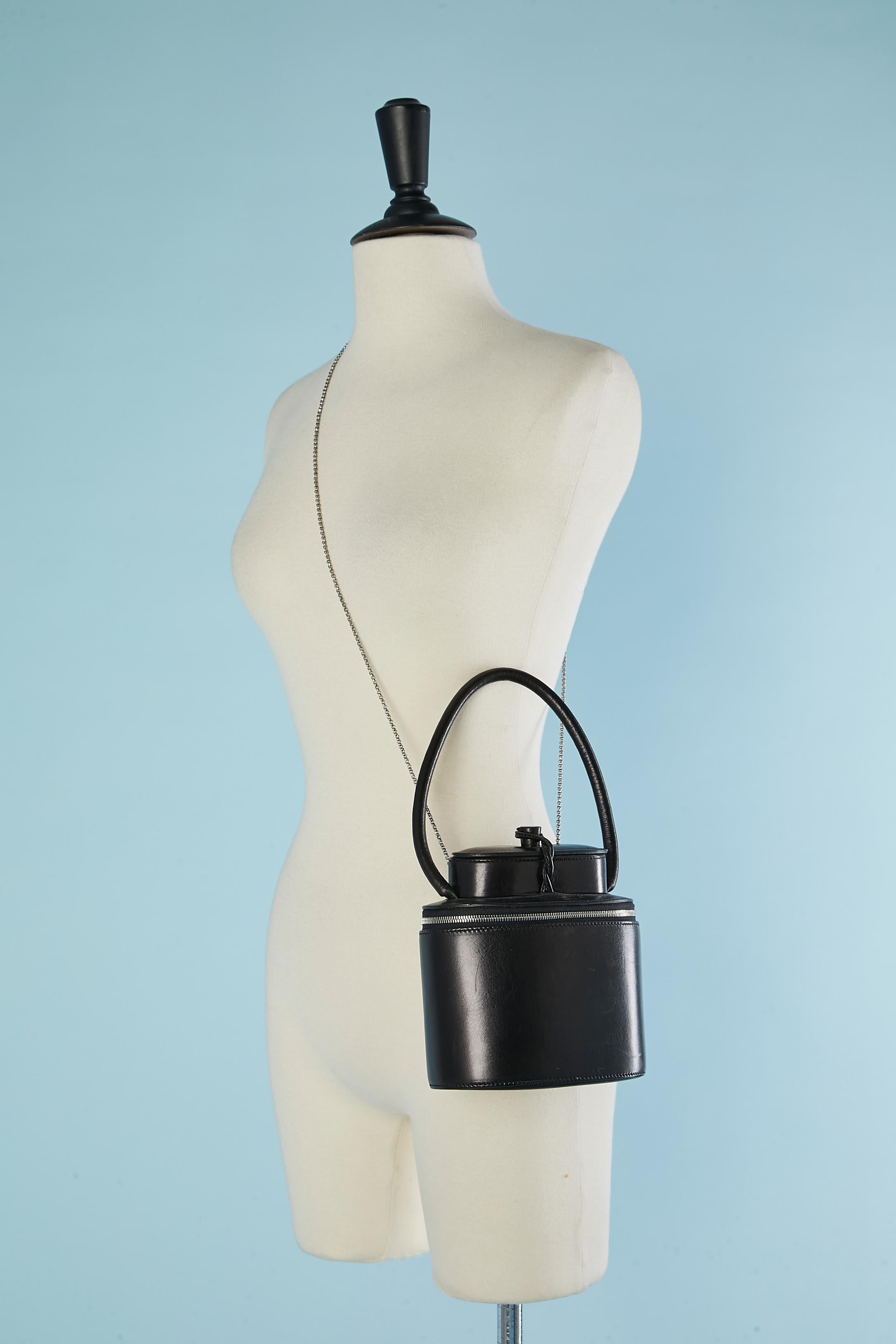 Black leather handbag 