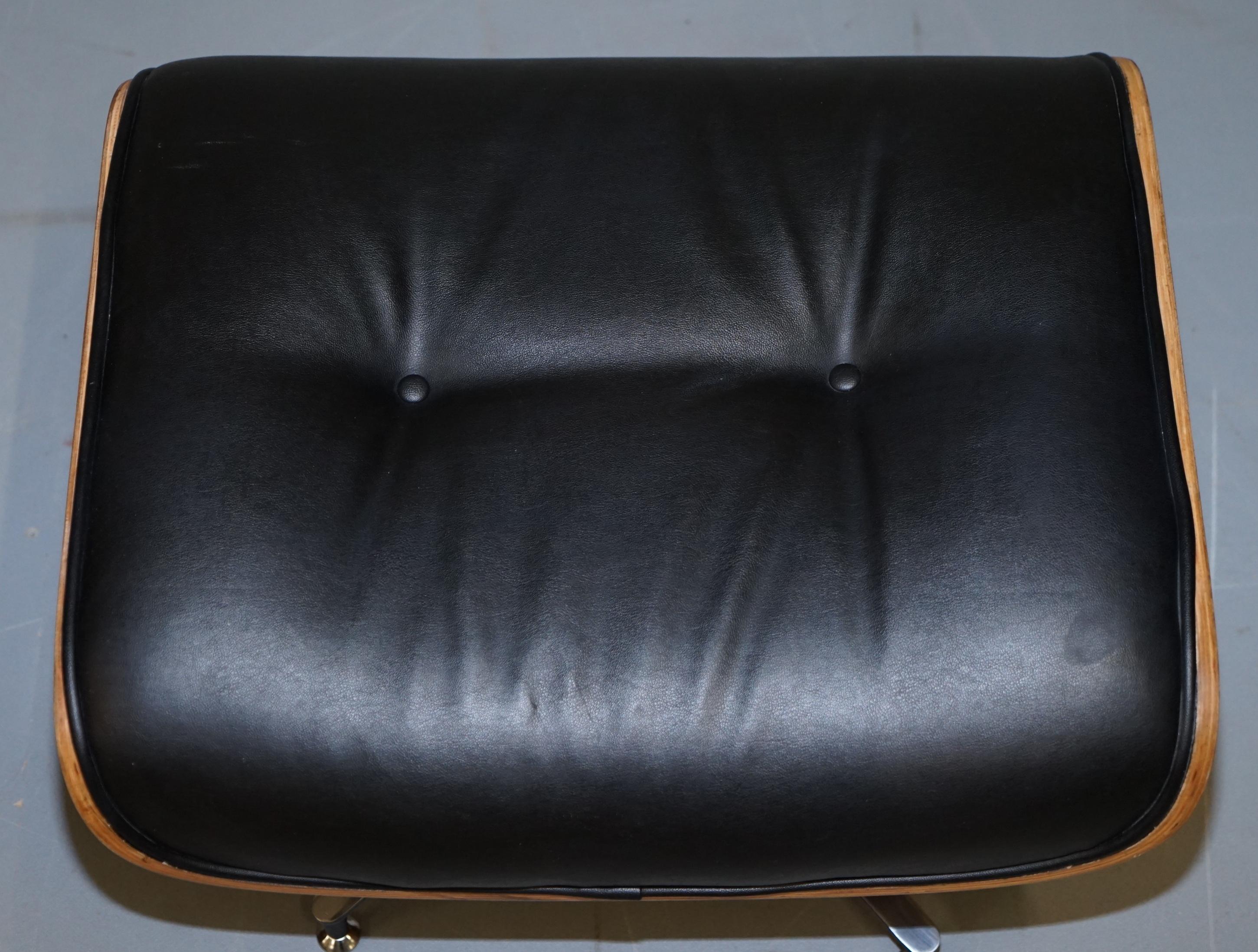 black leather ottoman footstool