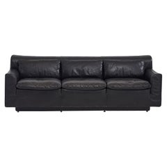Black Leather “Heli” Sofa by Otto Zapf for Knoll, 1980