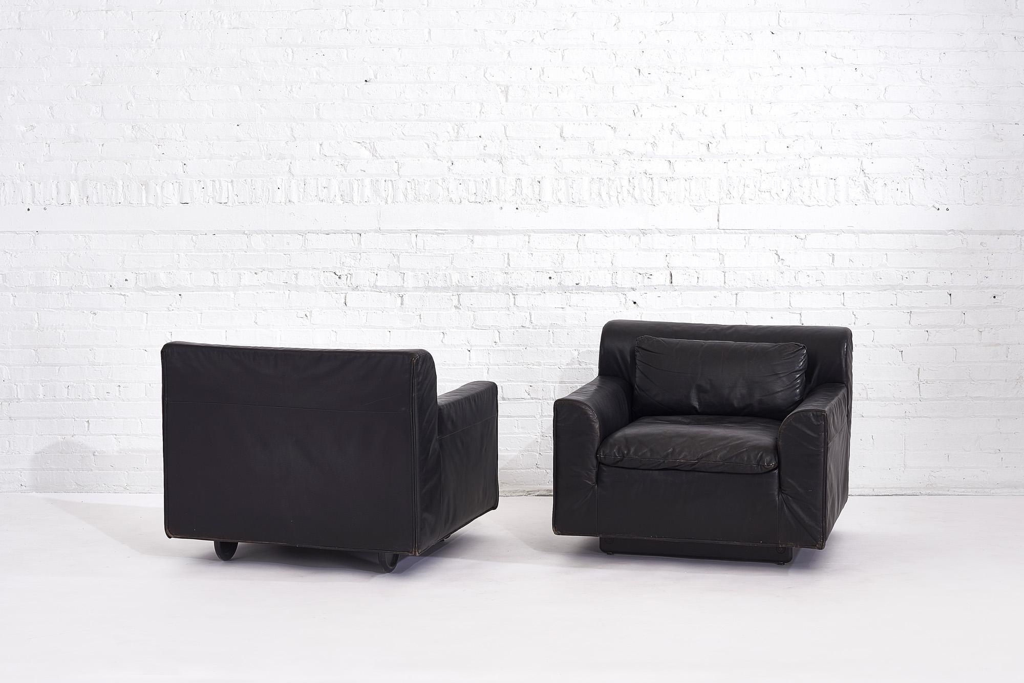 Black Leather “Heli” Sofa by Otto Zapf for Knoll, 1980 3