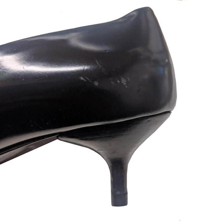Black leather Helmut Lang Vintage 2000s pumps For Sale 2