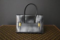Black Leather Hermes Drag Bag