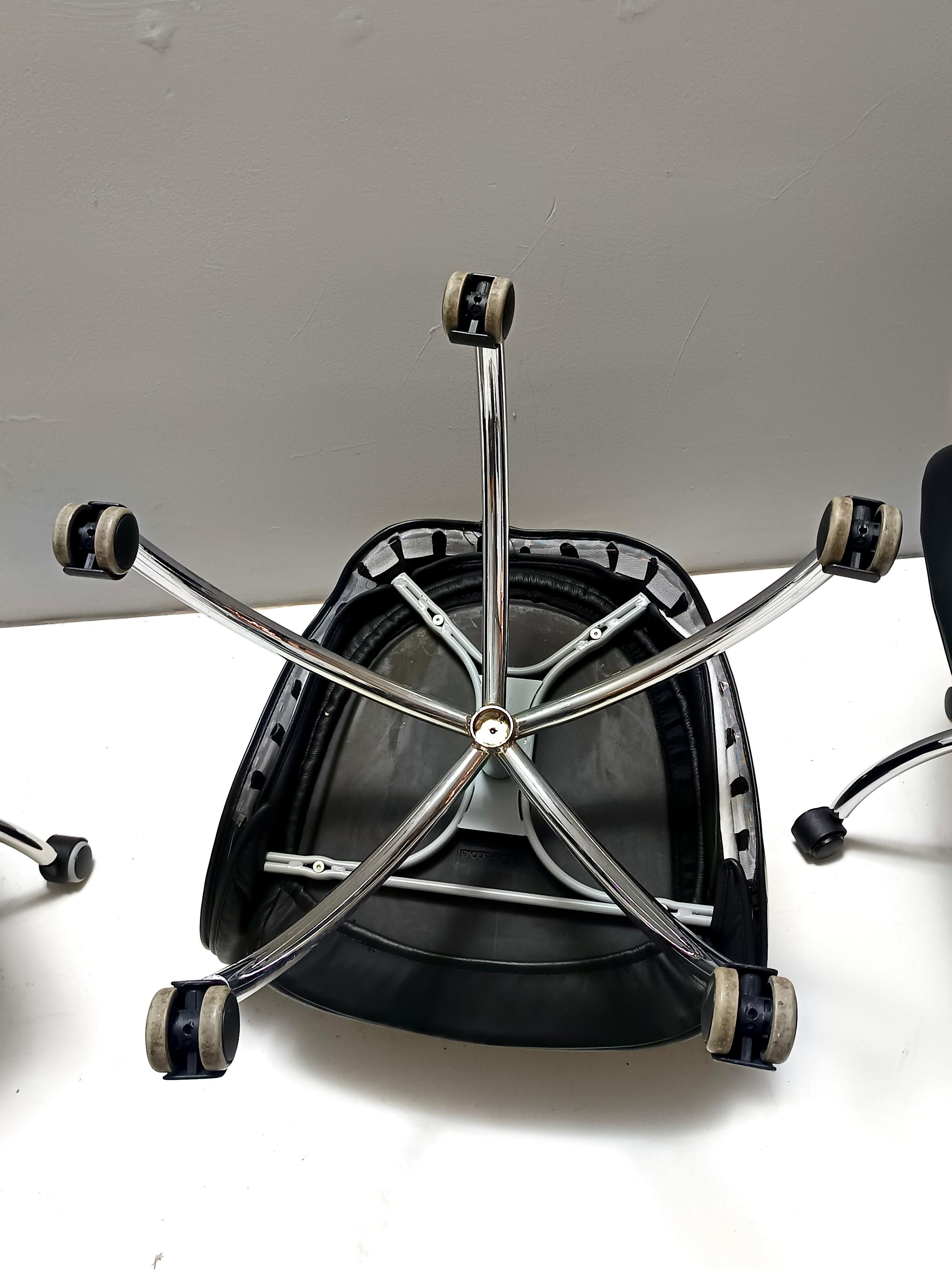 Black Leather Incisa Office Chair by Vico Magistretti for De Padova, 1992 For Sale 6