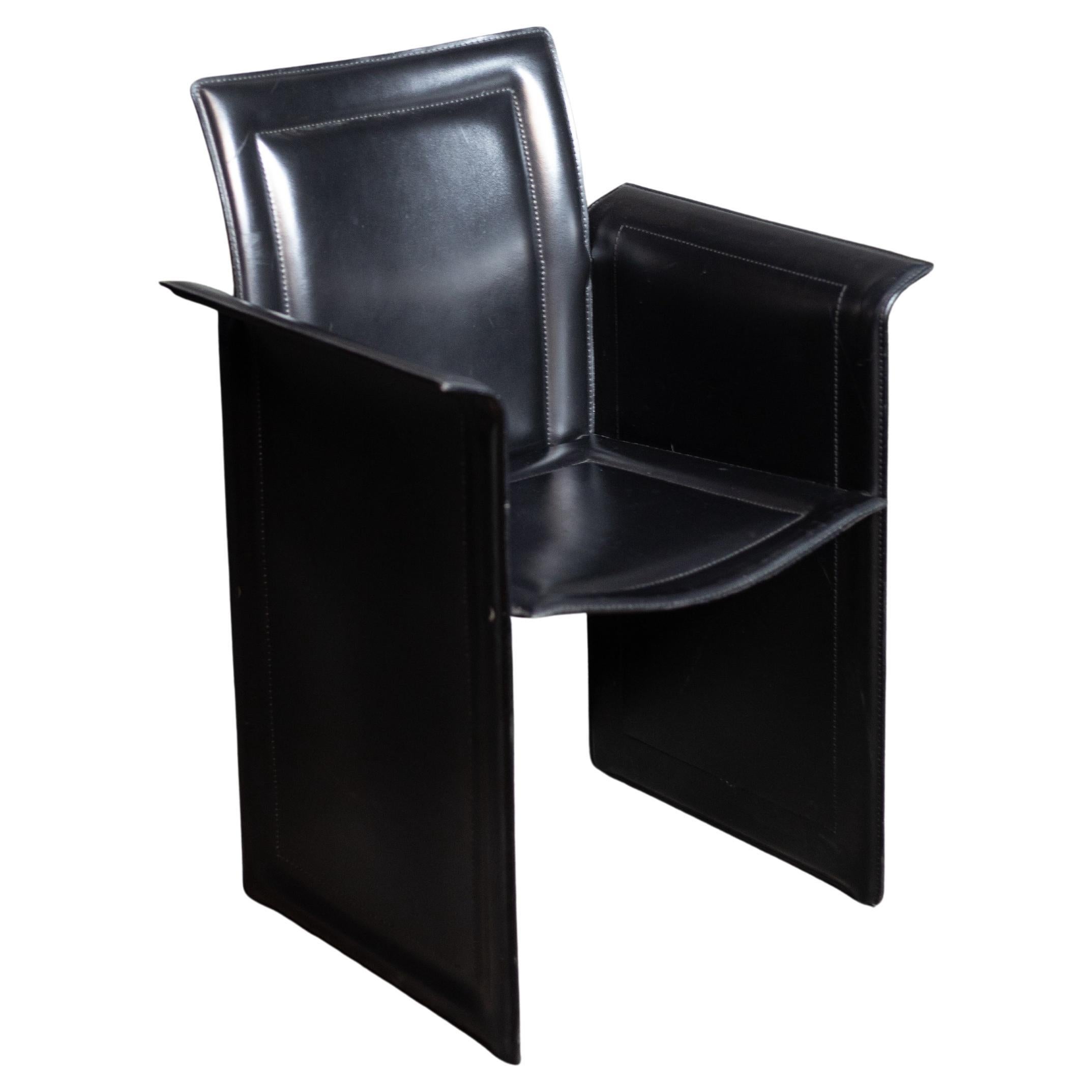 Black Leather Italian Chairs by Arrben (set of 8) For Sale
