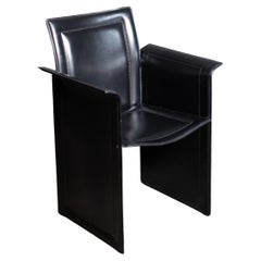 Vintage Black Leather Italian Chairs by Arrben (set of 8)