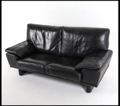 Canapé italien en cuir noir Canapé en cuir noir