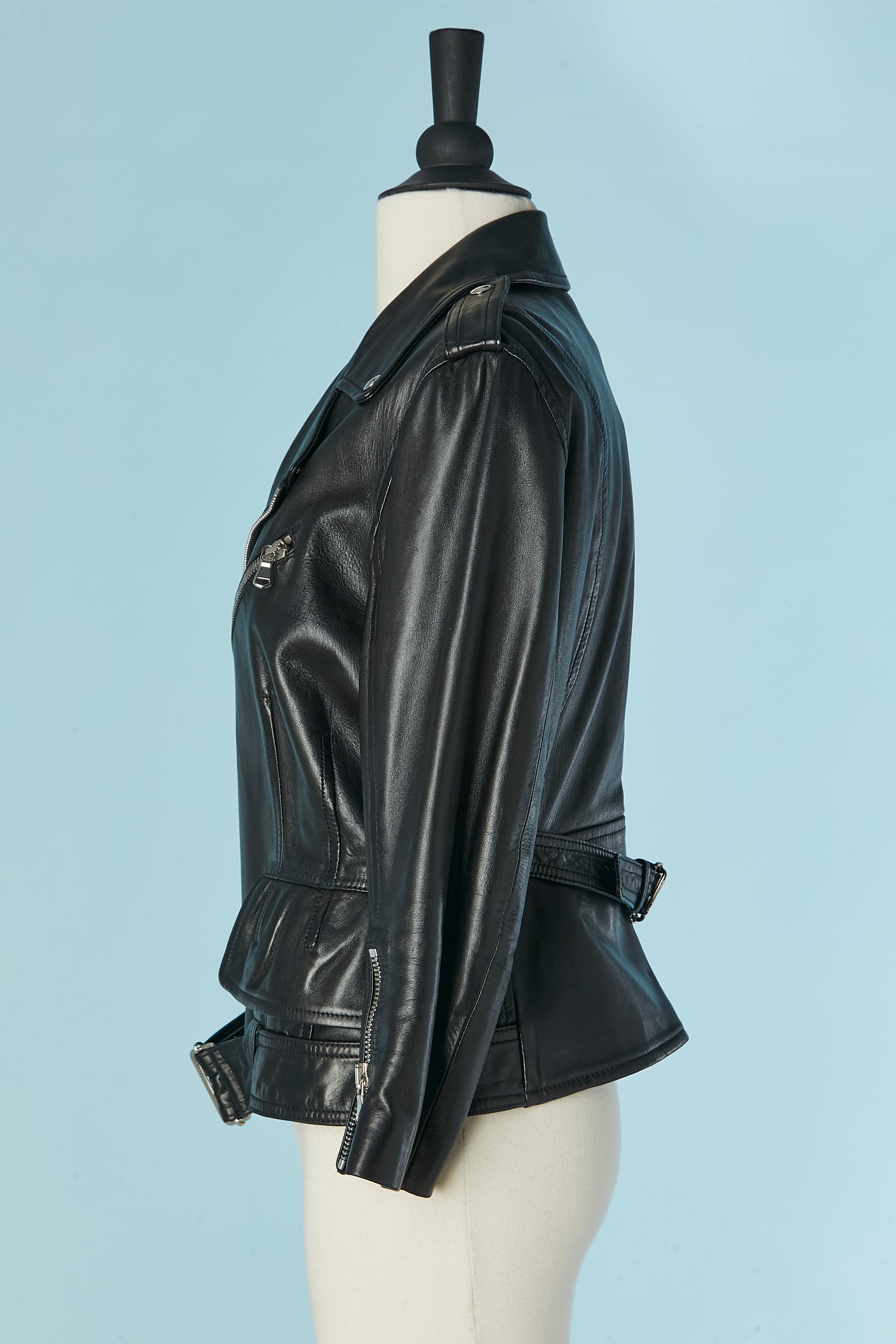 Black leather jacket ALEXANDER McQUEEN For Sale 2