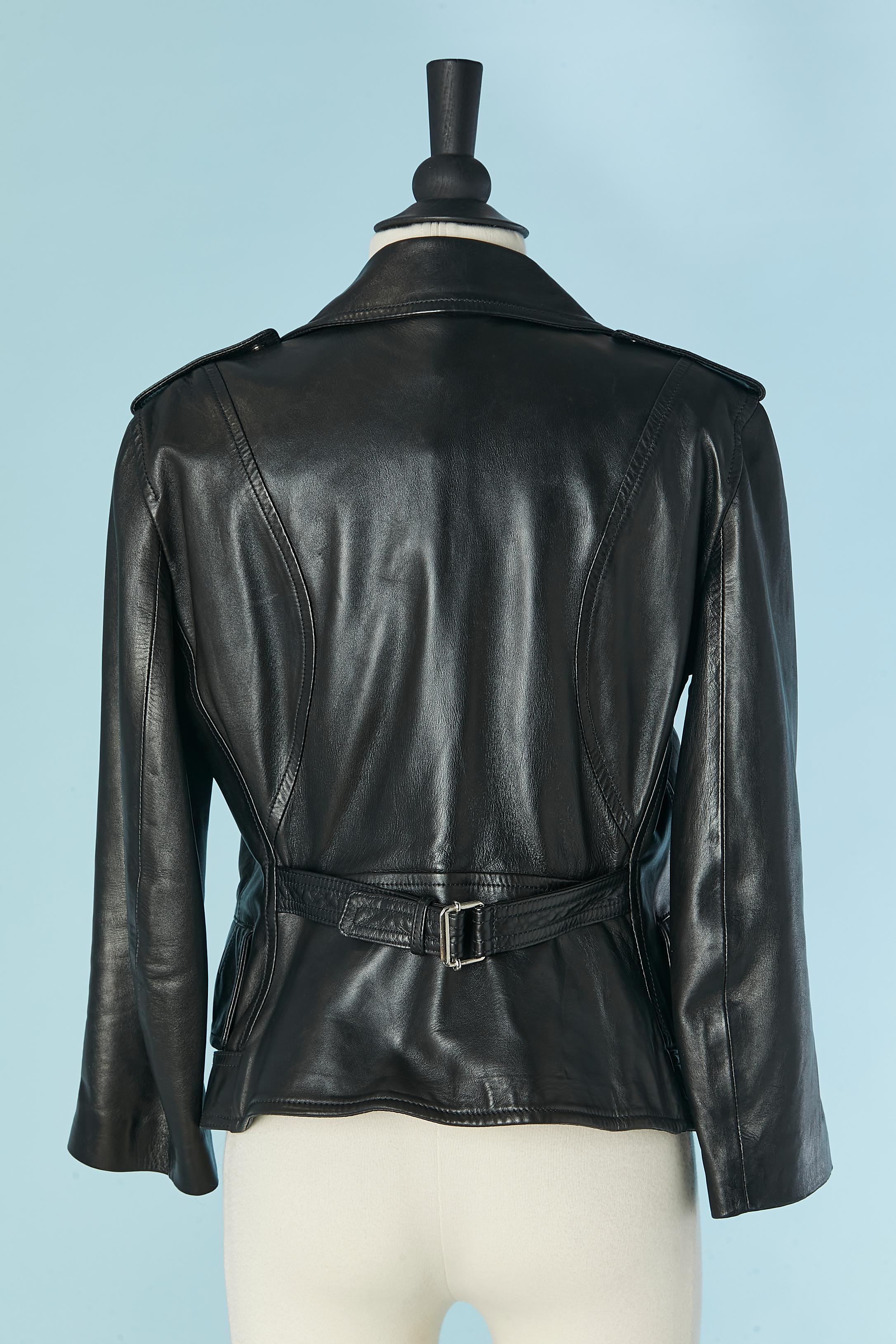 Black leather jacket ALEXANDER McQUEEN For Sale 3
