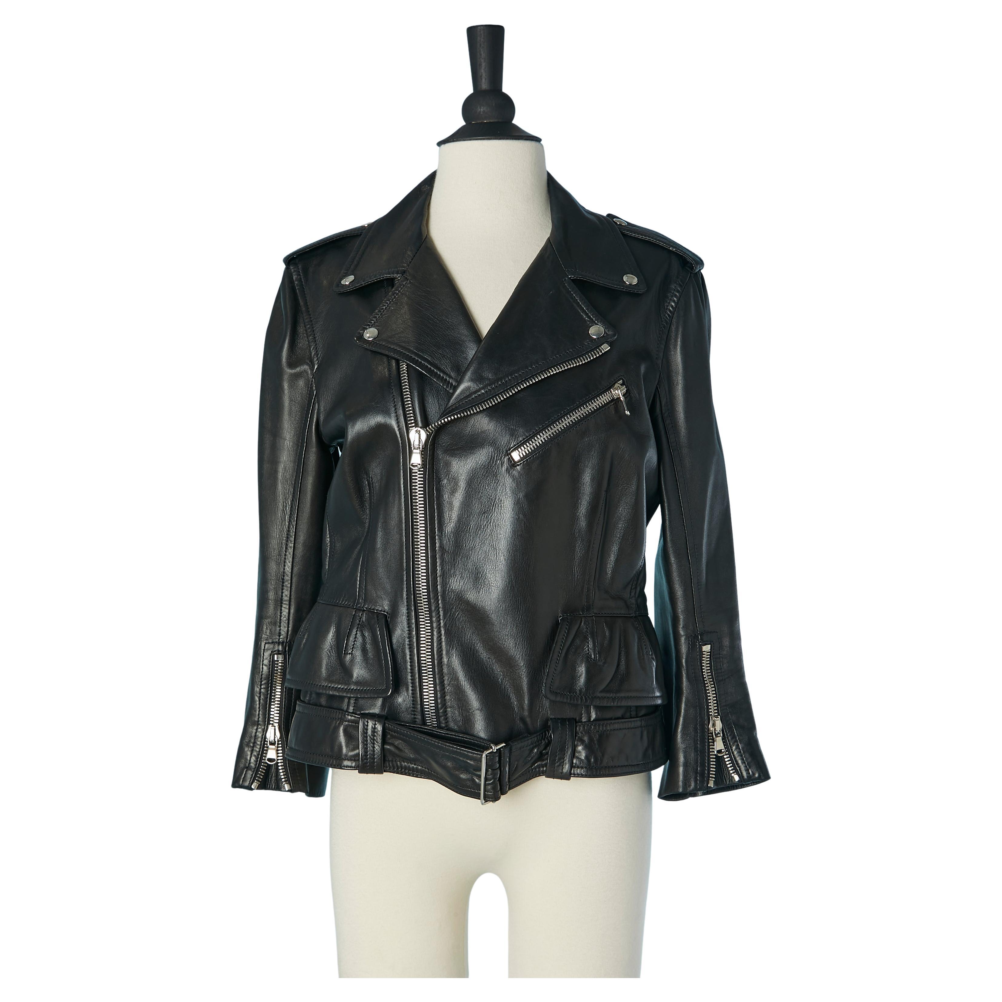 Black leather jacket ALEXANDER McQUEEN For Sale