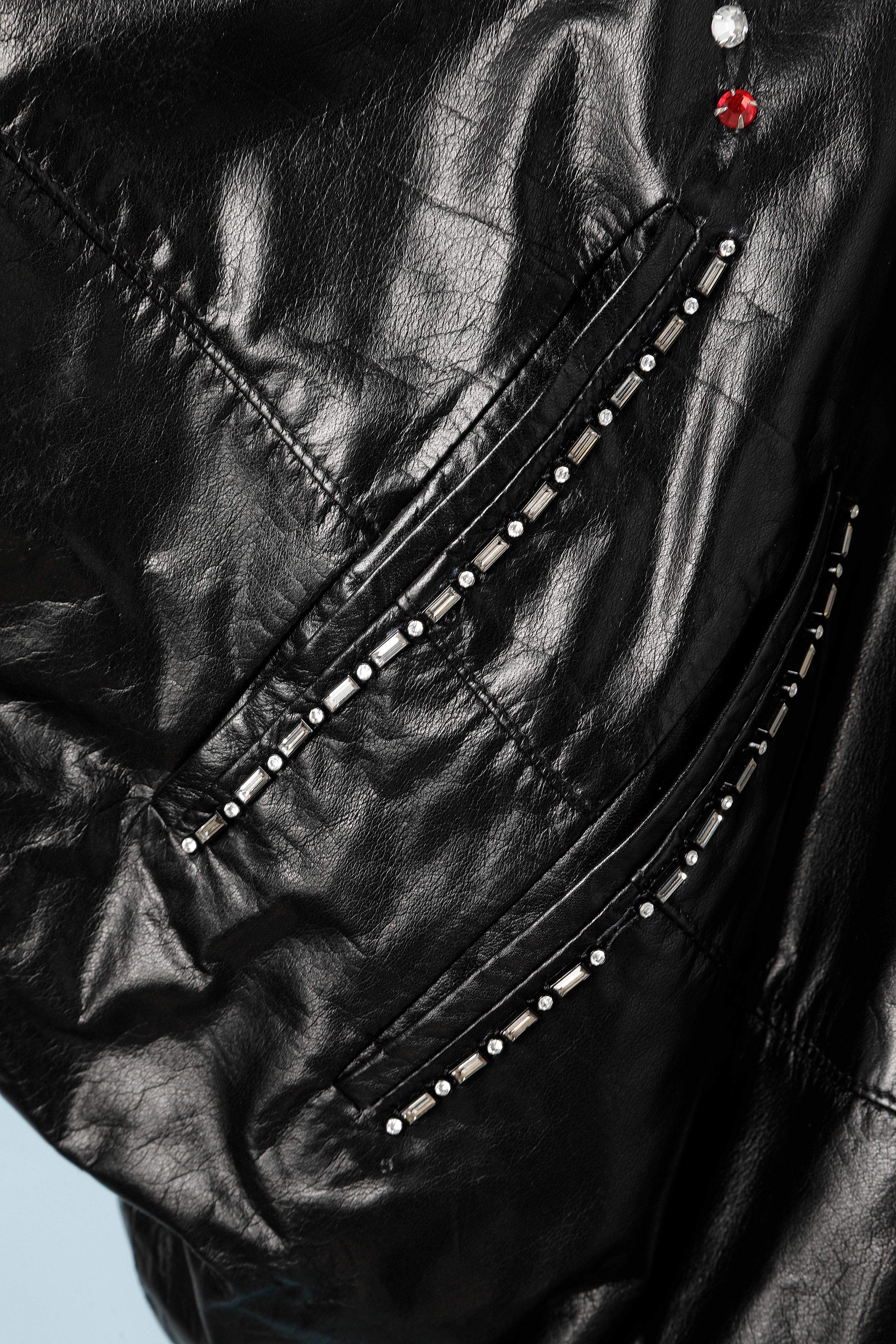 rhinestone leather jacket
