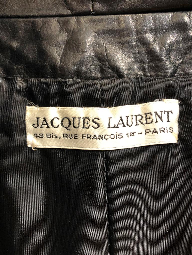 Black leather jacket with rhinestone Jacques Laurent  2