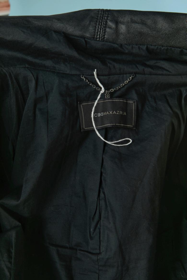 Black leather jacket with top-stitching BCBG MAXAZRIA im Angebot 2