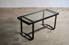 Black Leather Jacques Adnet Coffee Table