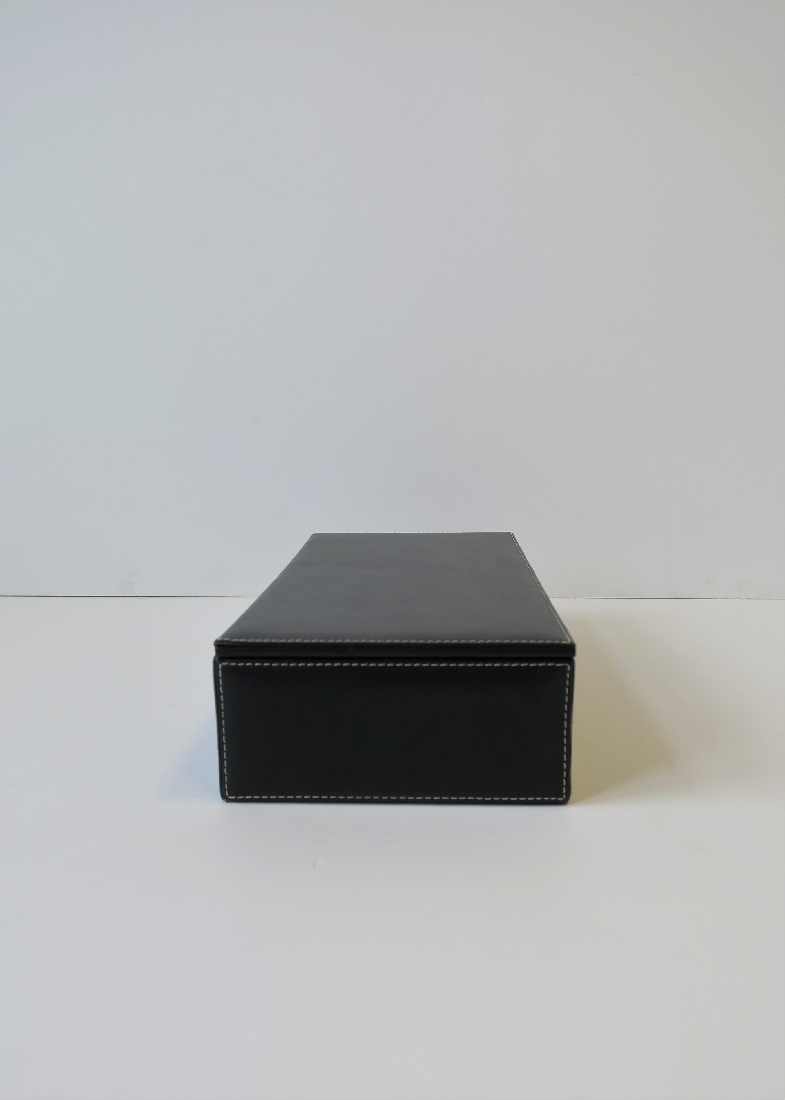 Black Leather Jewelry or Desk Box 4