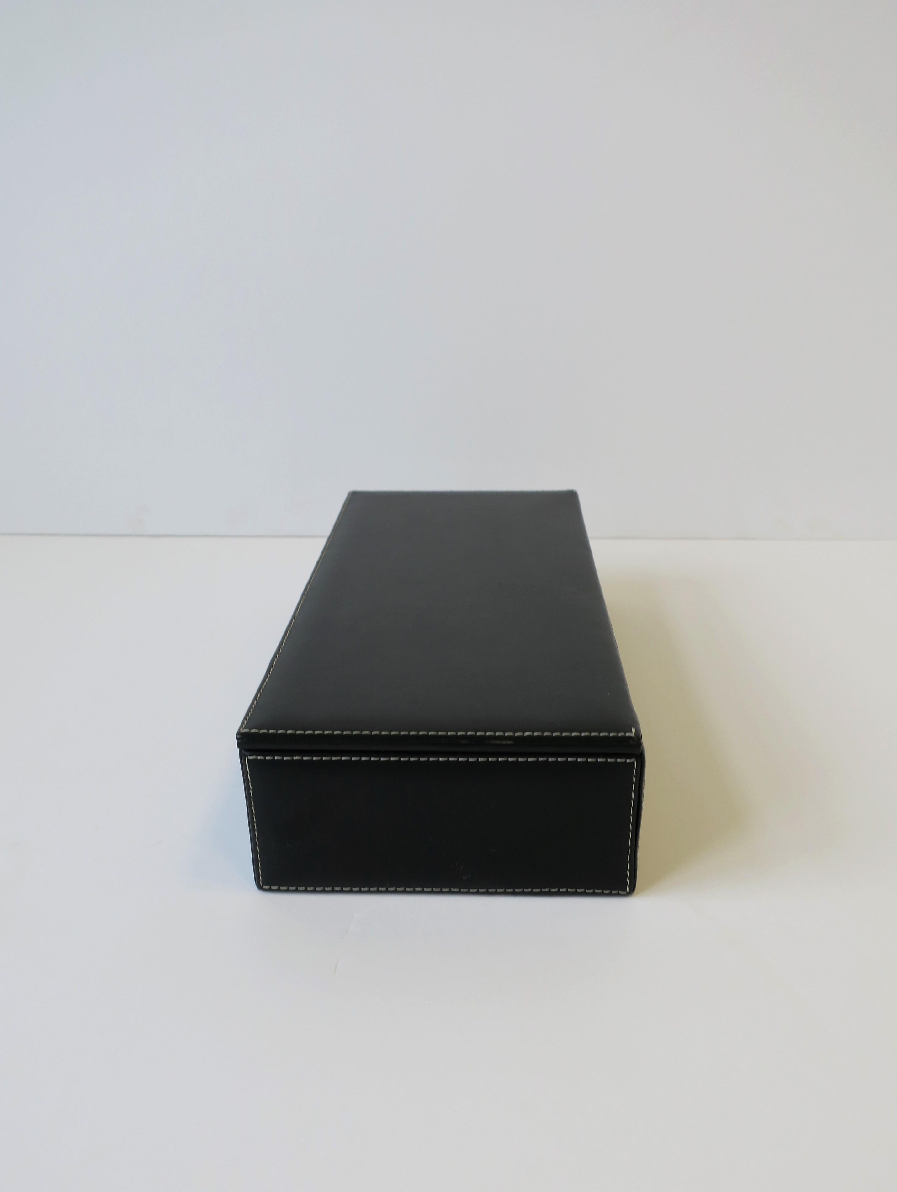 Black Leather Jewelry or Desk Box 5