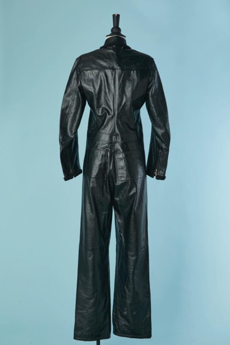 Combinaison en cuir noir CHANEL FW 2024/25 en vente 1