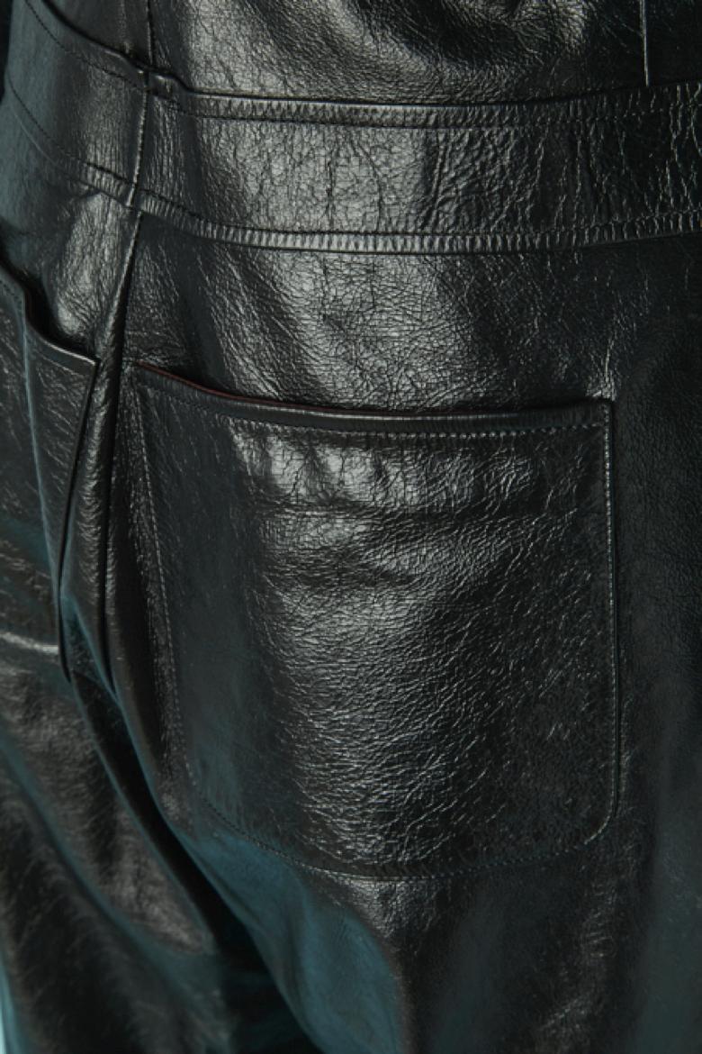 Combinaison en cuir noir CHANEL FW 2024/25 en vente 2