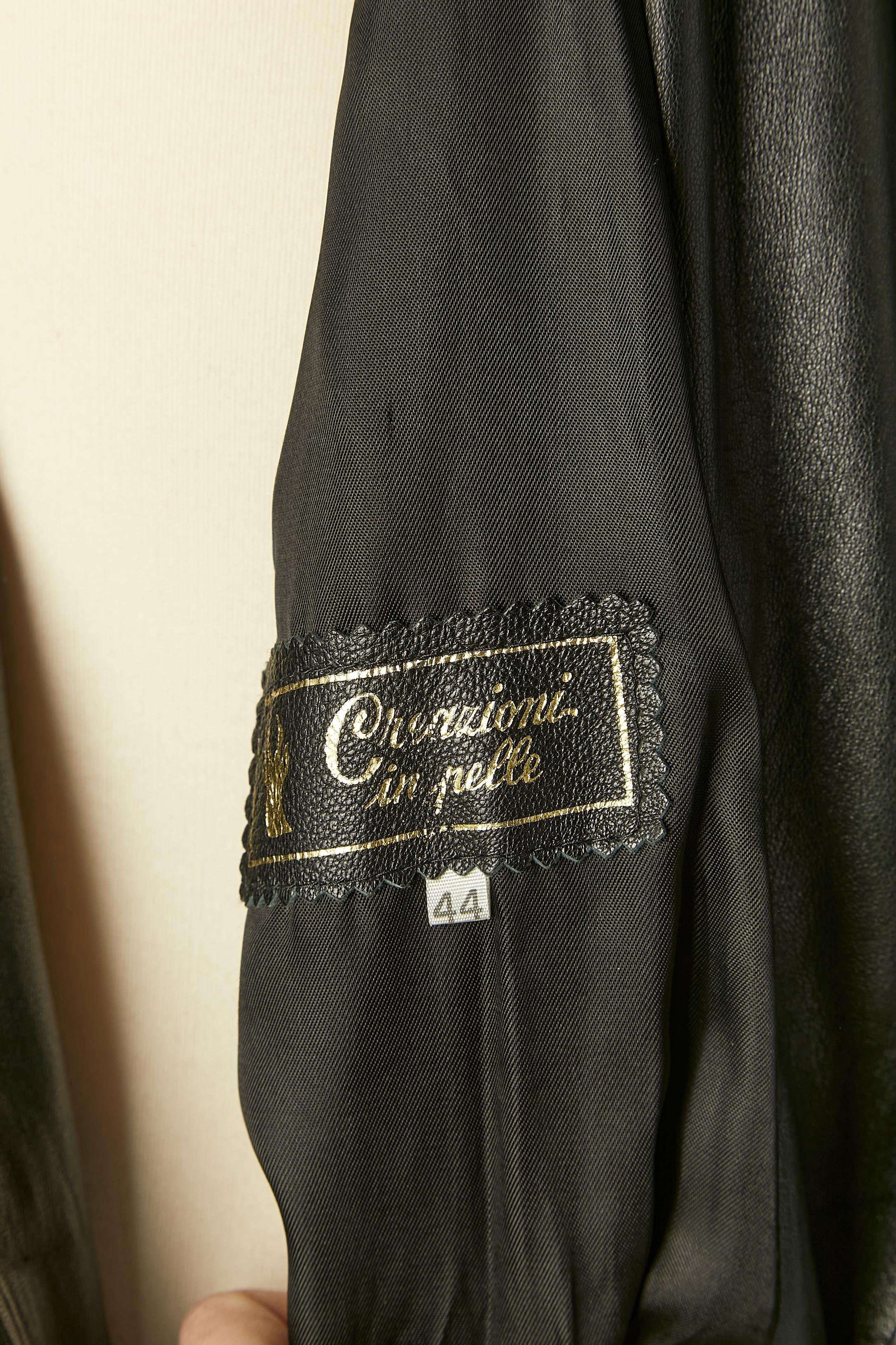 Black leather jumpsuit Circa 1980's 4