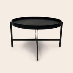 Black Leather Large Deck Table by OxDenmarq