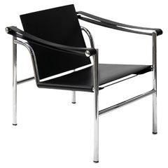 Silla Le Corbusier de cuero negro LC1  por Cassina