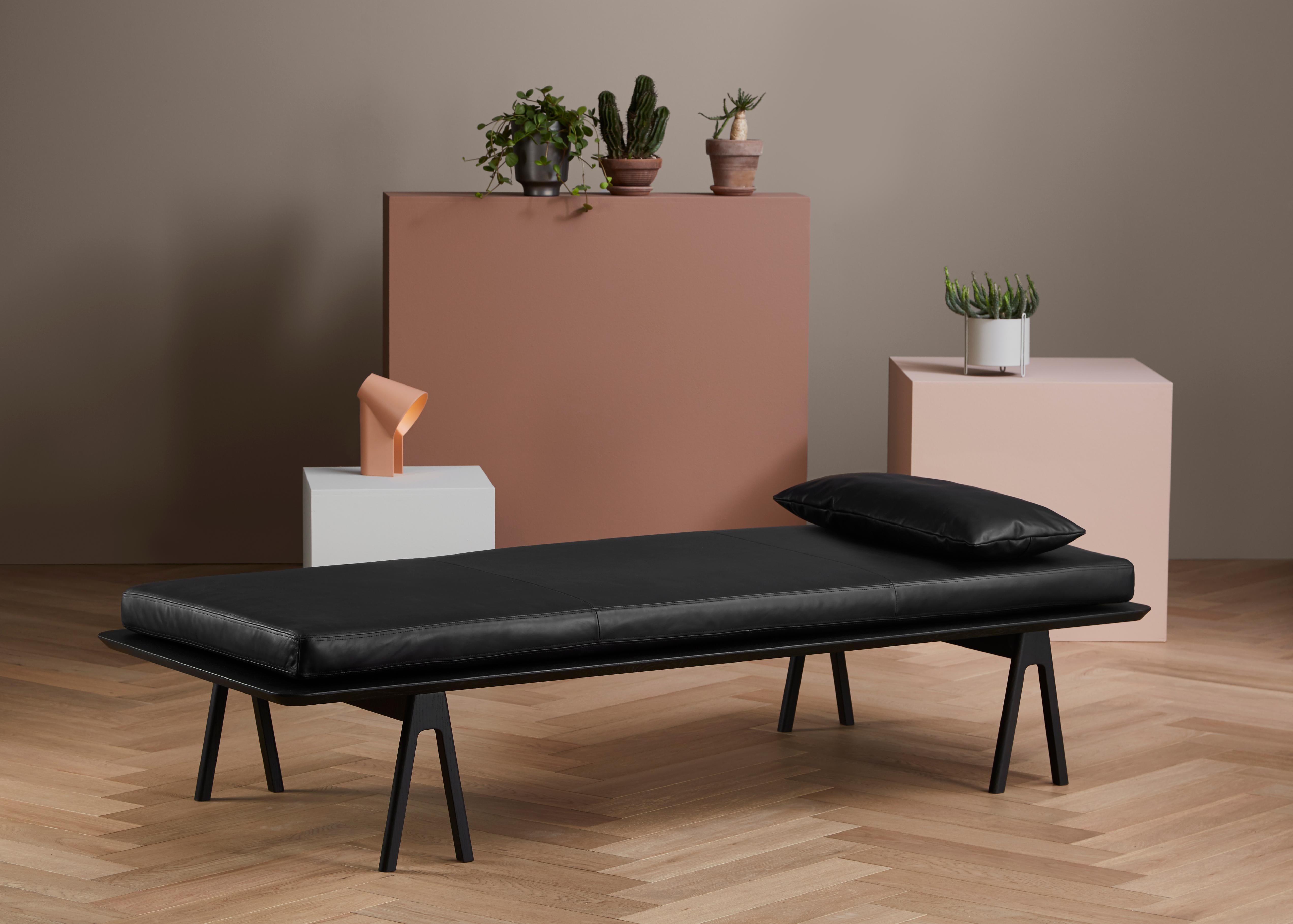 Black Leather Level Daybed by Msds Studio In New Condition In Geneve, CH