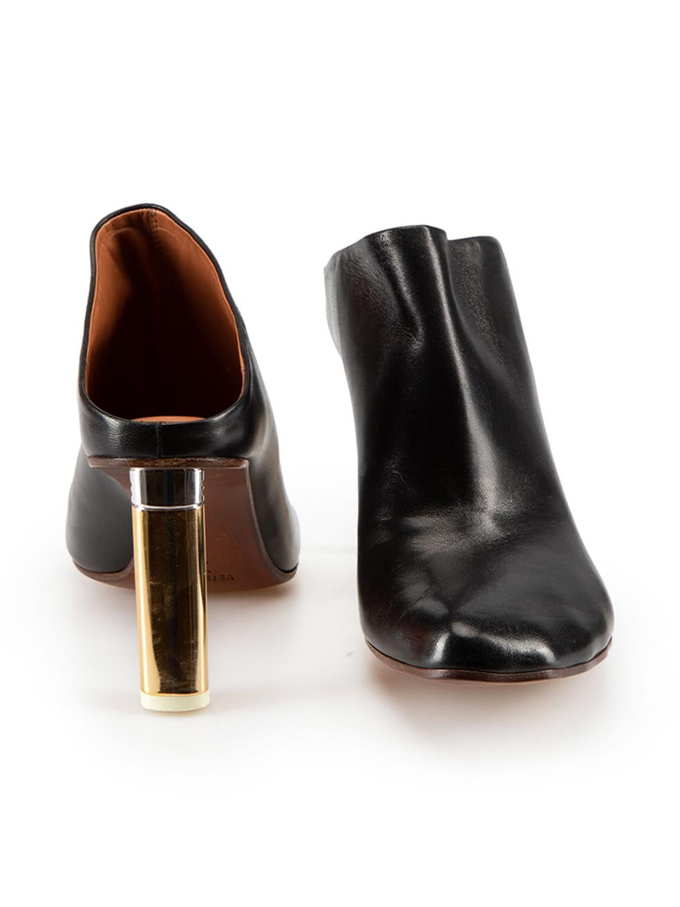 Black Leather Lighter Heel Mules Size IT 39 In Good Condition In London, GB