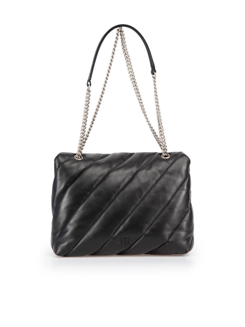 Black Leather Love Big Puff Crossbody Bag In New Condition In London, GB