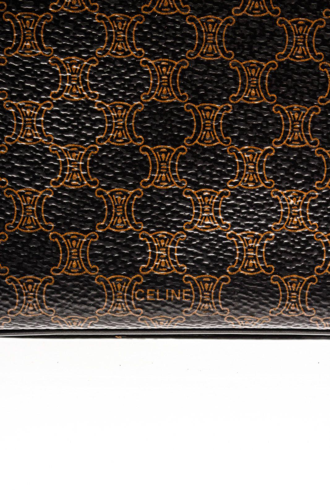 Black leather Macadam pattern Celine shoulder bag with gold-tone hardware 3