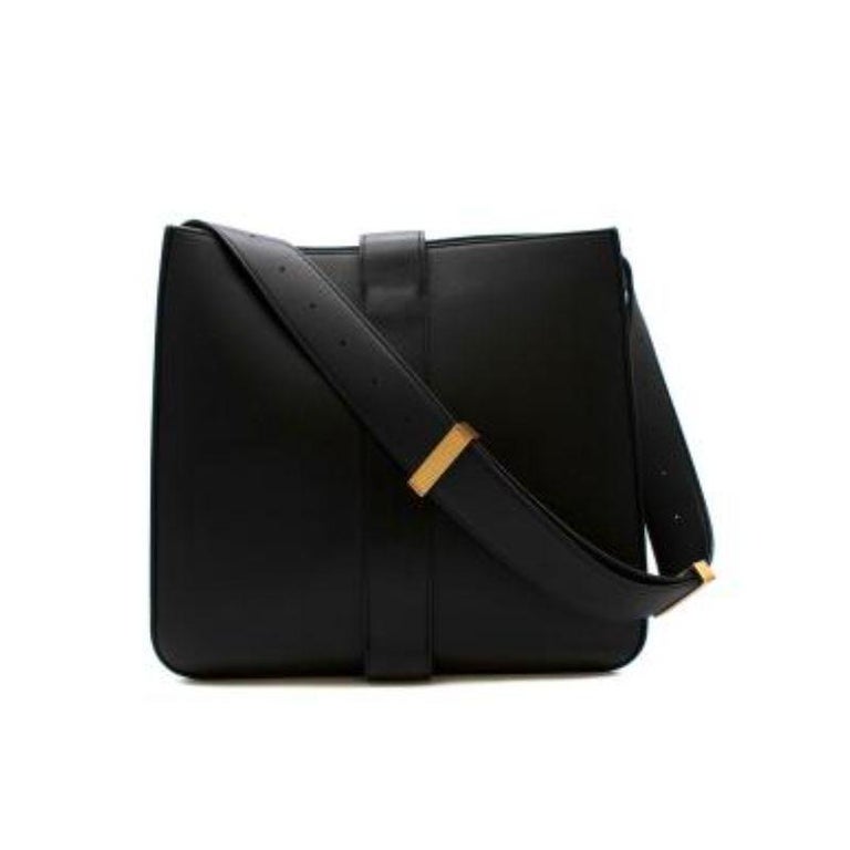 black Leather Messenger Bag For Sale at 1stDibs