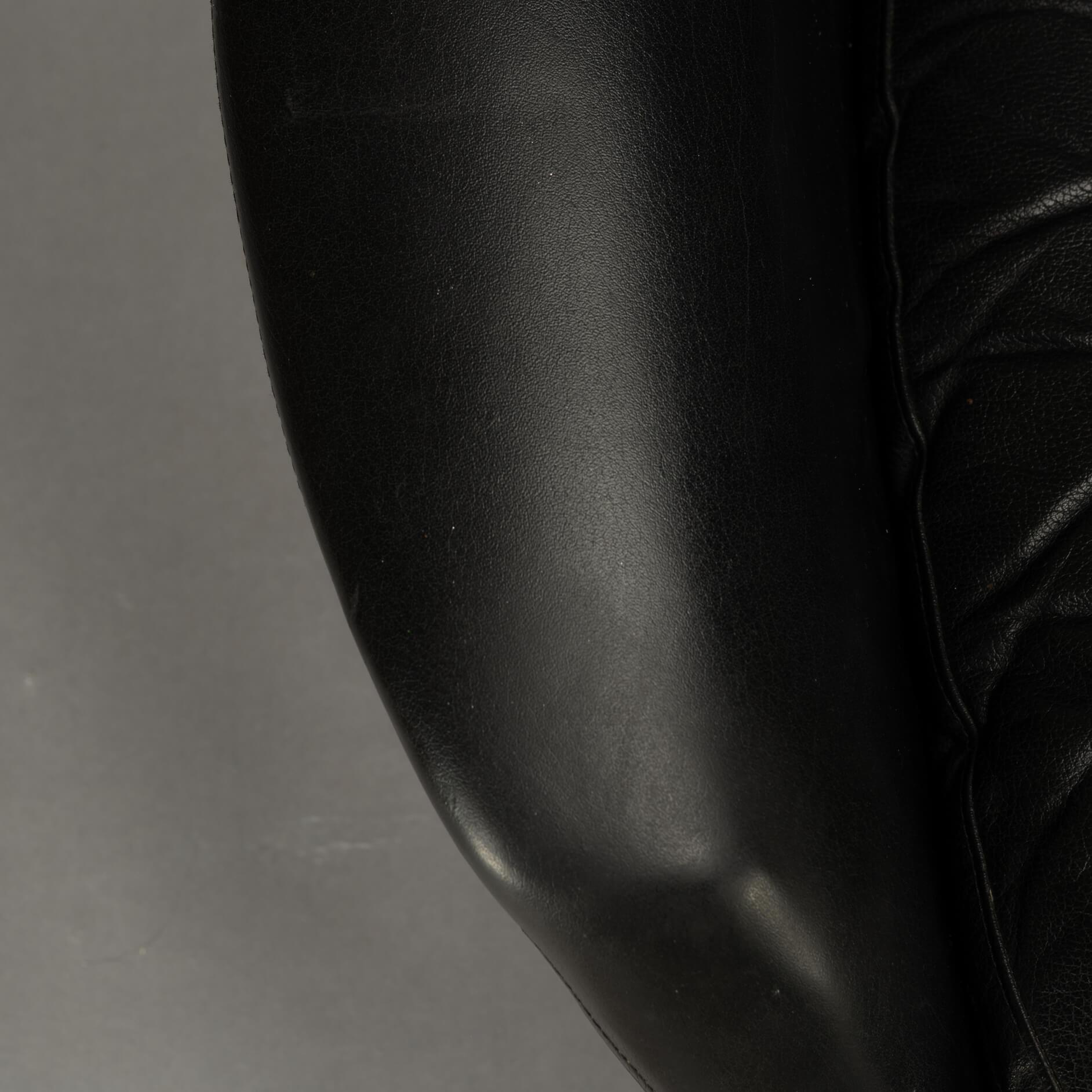 Black Leather Mid-Century Modern Swivel Chair by H.W. Klein for Bramin, 1960s For Sale 10