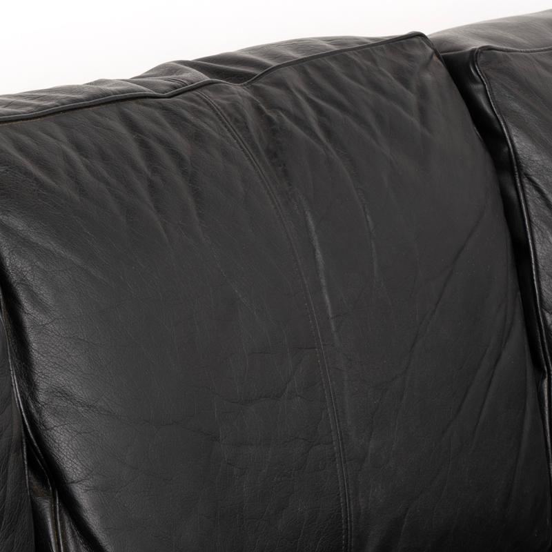 black leather and chrome sofa