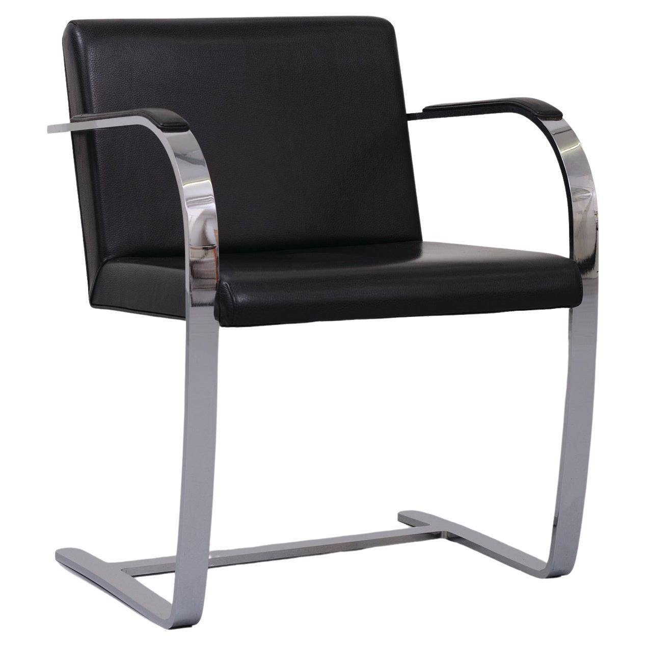Black Leather Mies van der Rohe Brno Chair 