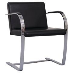 Used Black Leather Mies van der Rohe Brno Chair 