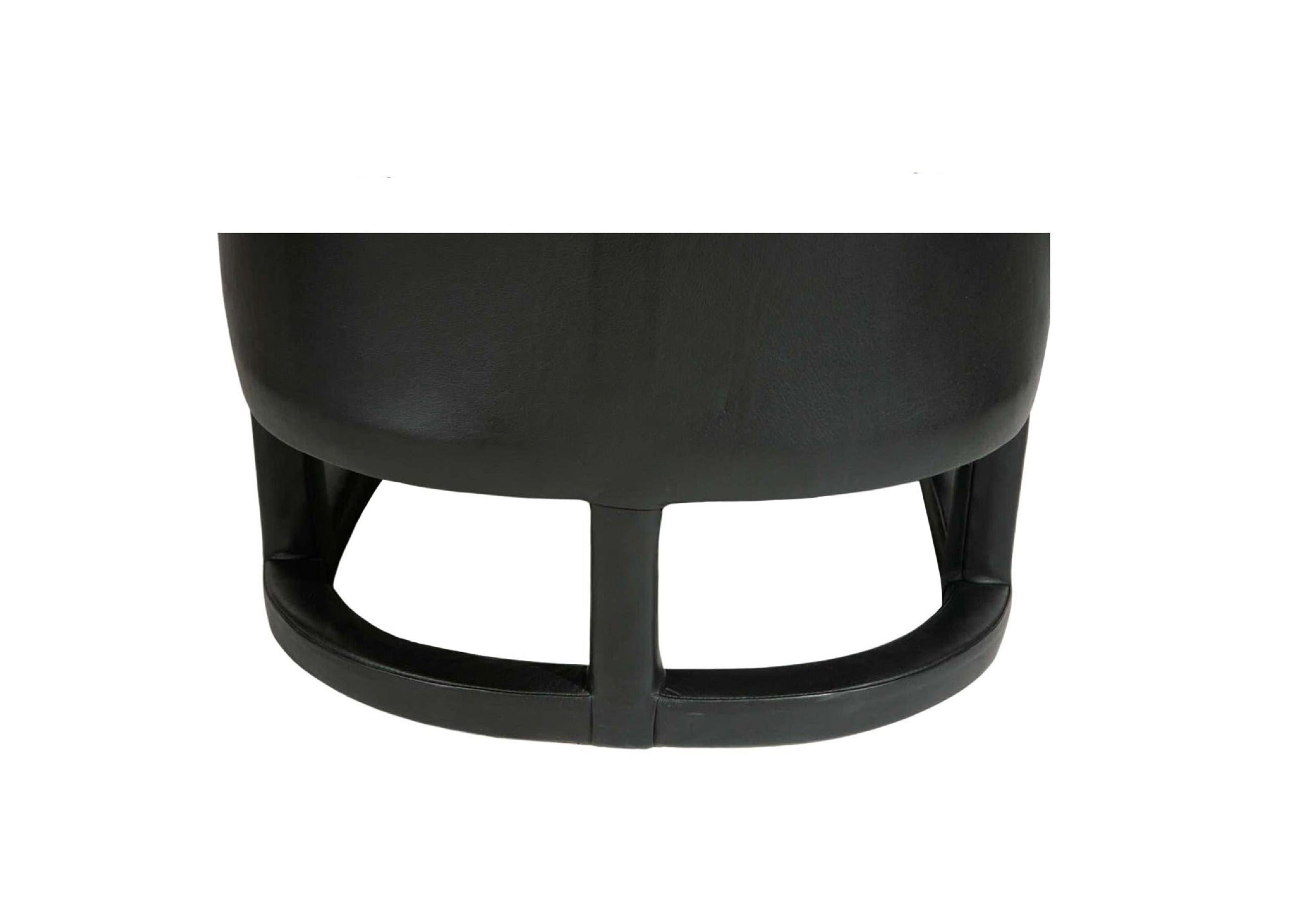 Schwarze Drexel Loungesessel aus Leder im Parsons-Stil im Angebot 4