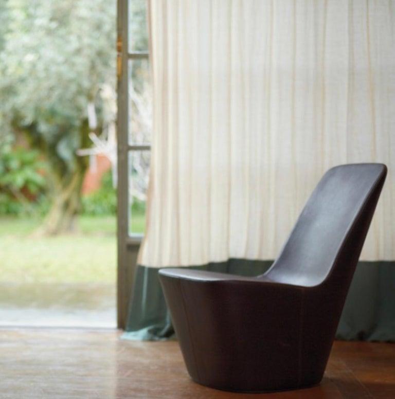 Organic Modern Black Leather Minimal Monopod Chair by Jasper Morrison for Vitra, 2008