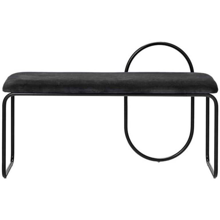 Black Leather Minimalist Bench For Sale at 1stDibs