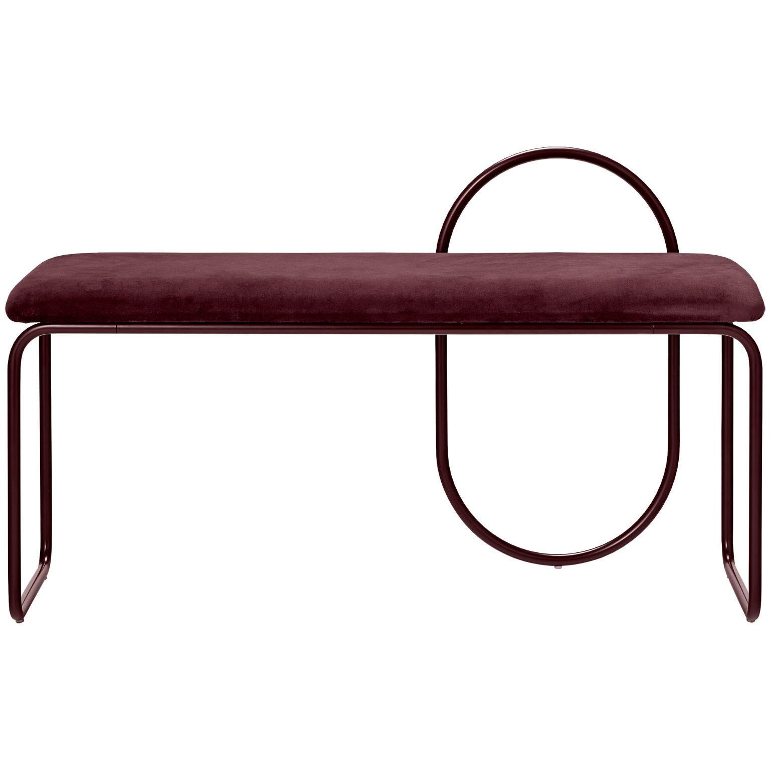 Contemporary Black Leather Minimalist Bench For Sale