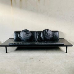 Schwarzes Sofa „mission“ aus Leder von Harvink, niederländisches Design 1980
