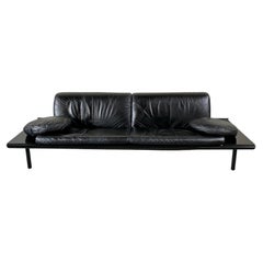 Vintage Black Leather "MISSION" Sofa by Harvink, Dutch Design, 1980