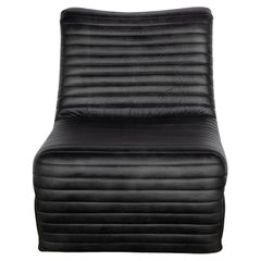 Black Leather Modular Lounge Chair Set