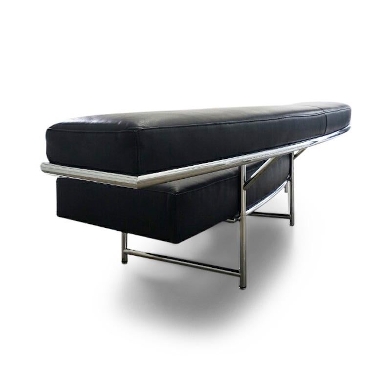 Black Leather Monte Carlo Sofa by Eileen Gray for ClassiCon For Sale 1