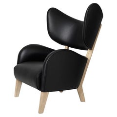 Fauteuil de salon My Own Chair en cuir noir et chêne naturel par Lassen