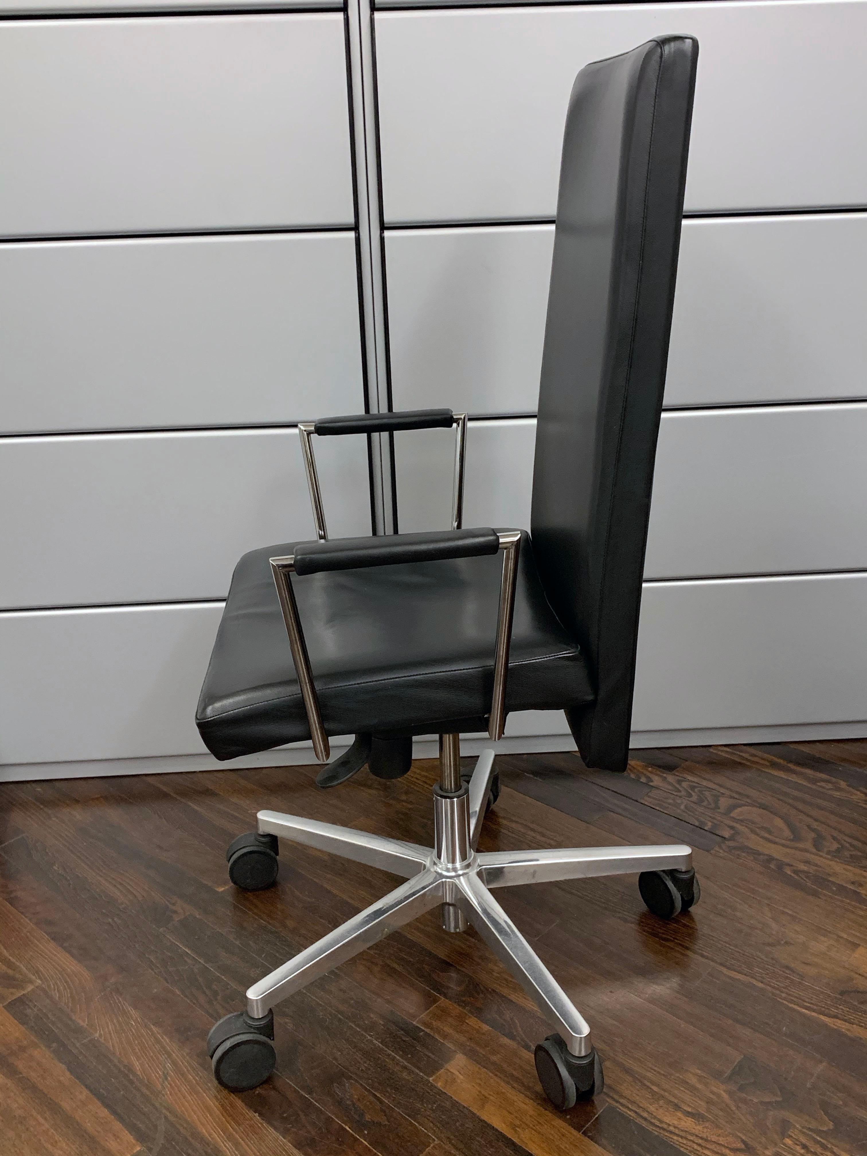 Black Leather Office Chair 1