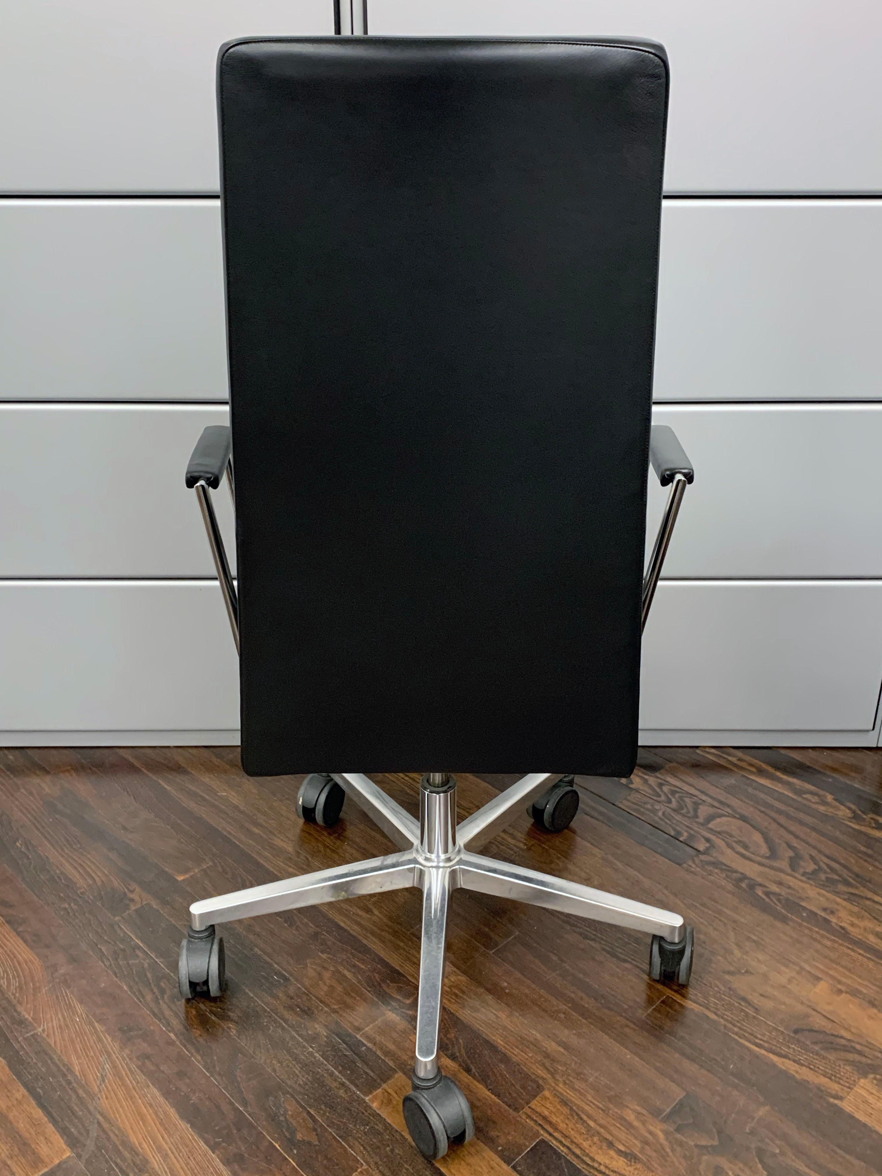 Black Leather Office Chair 2